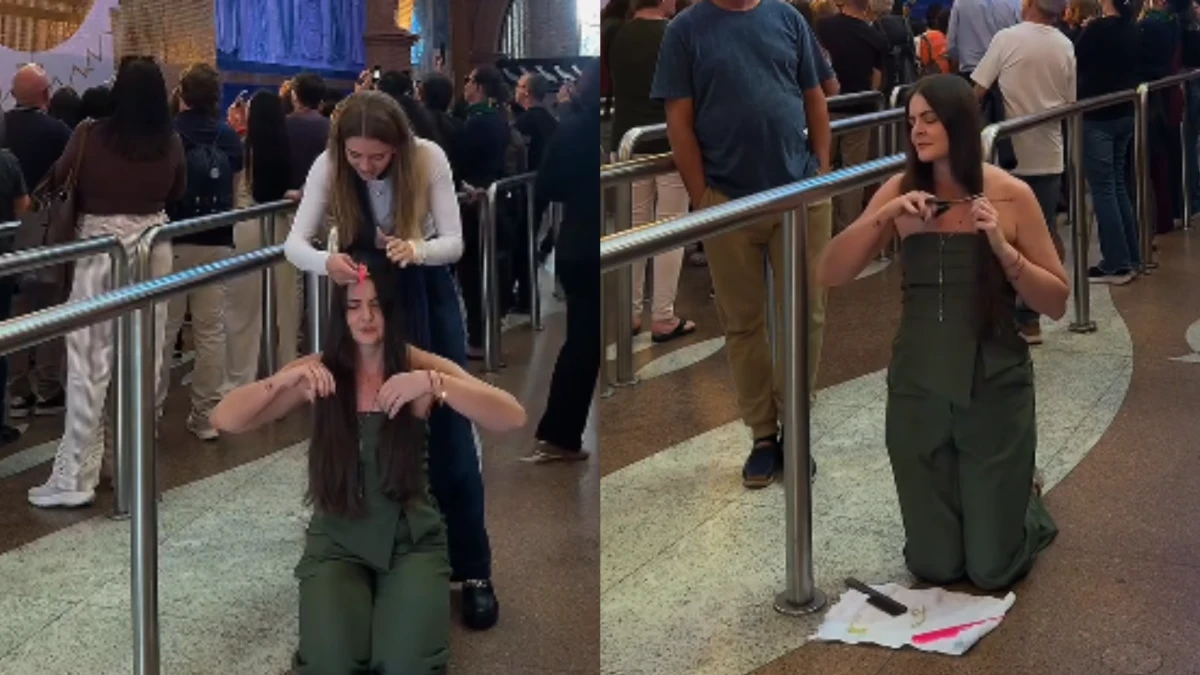 Mulher corta o cabelo dentro do Santuário de Aparecida e divide opiniões