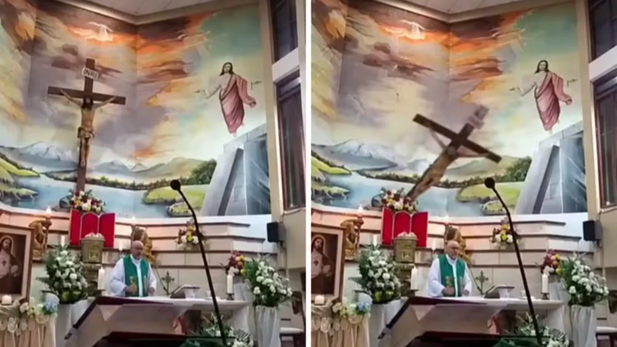 Padre morre após cruz cair sobre sua cabeça durante missa transmitida ao vivo