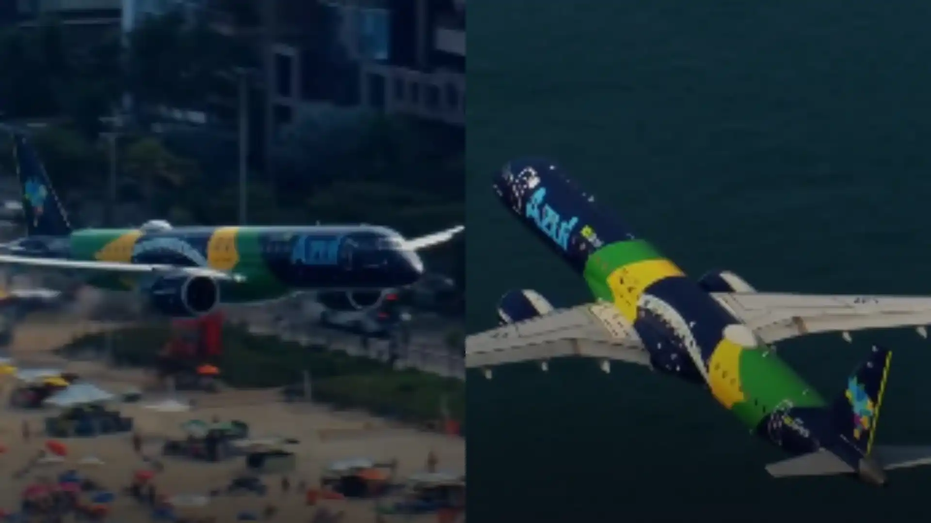 Em homenagem à Seleção jato da Embraer sobrevoou a orla carioca