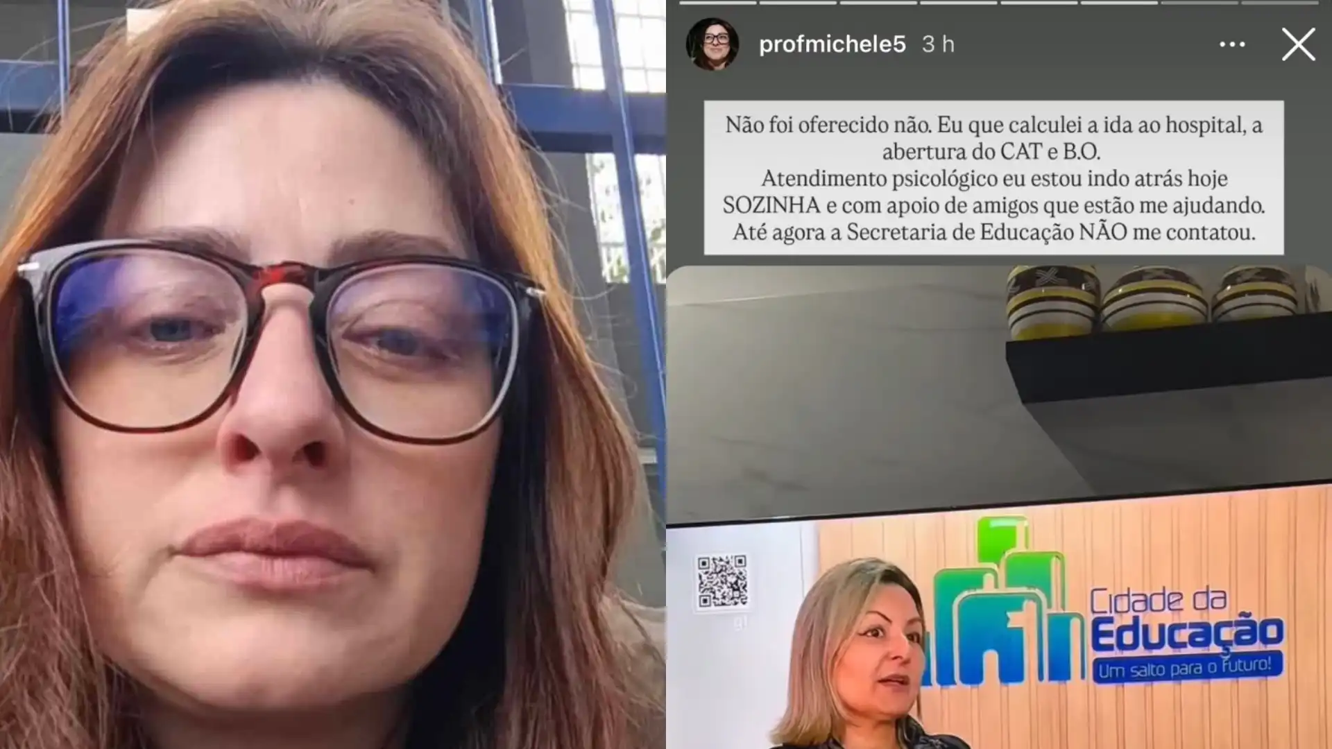 Professora nega ter sido acolhida pela Prefeitura após caso do vidro no copo d'água