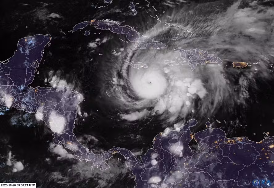 Furacão Melissa se torna a tempestade mais forte do mundo em 2025