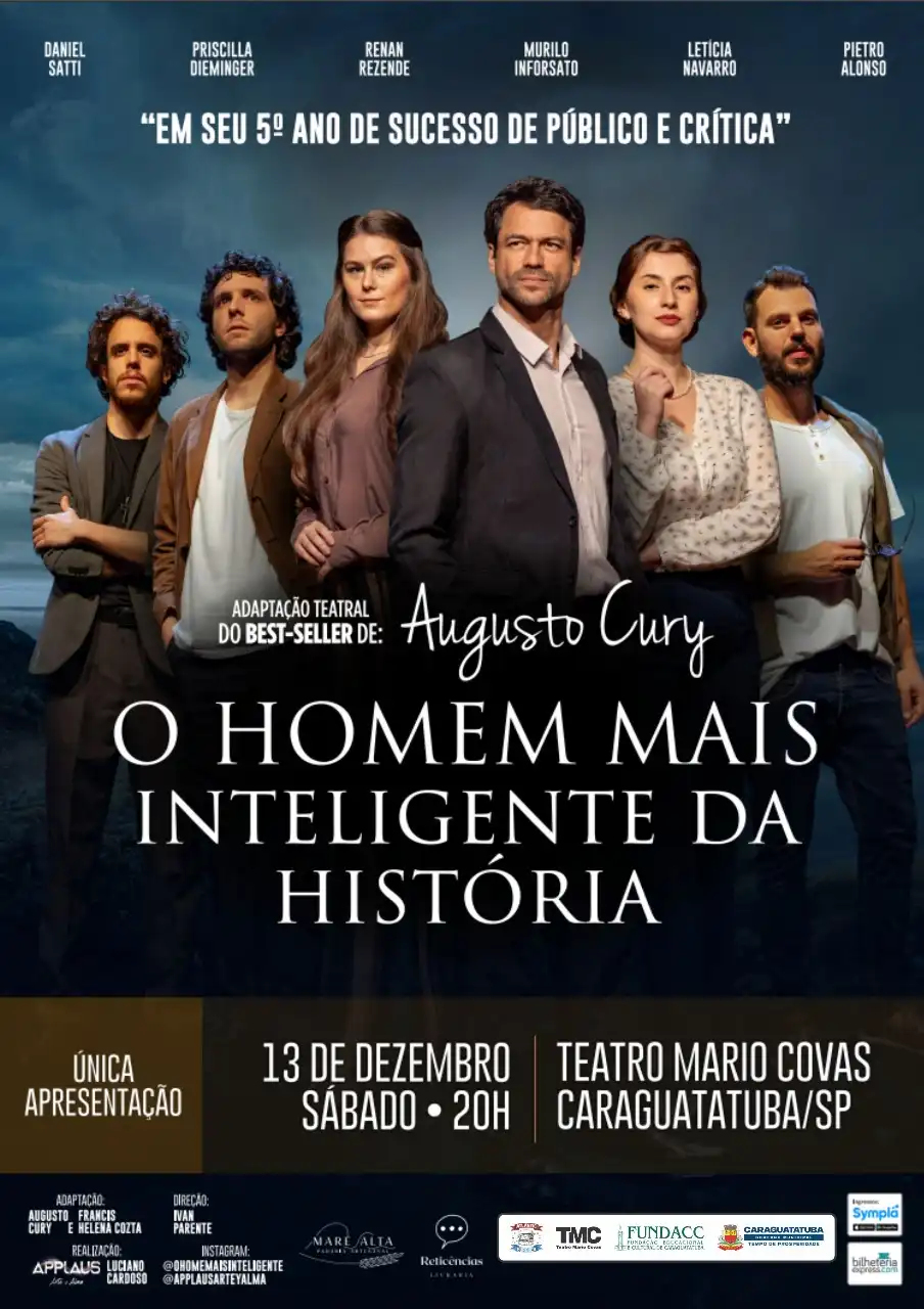 Teatro Mario Covas recebe espetáculo “O Homem Mais Inteligente da História” no dia 13