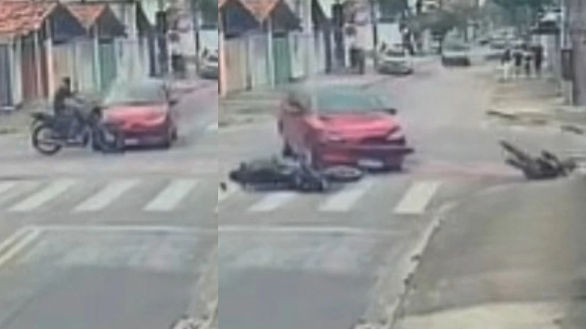 Carro e moto se envolvem em acidente no Cidade Salvador