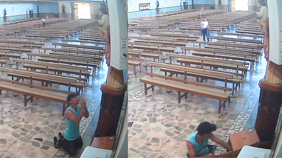 Homem finge oração para arrombar e furtar cofre de Igreja Matriz