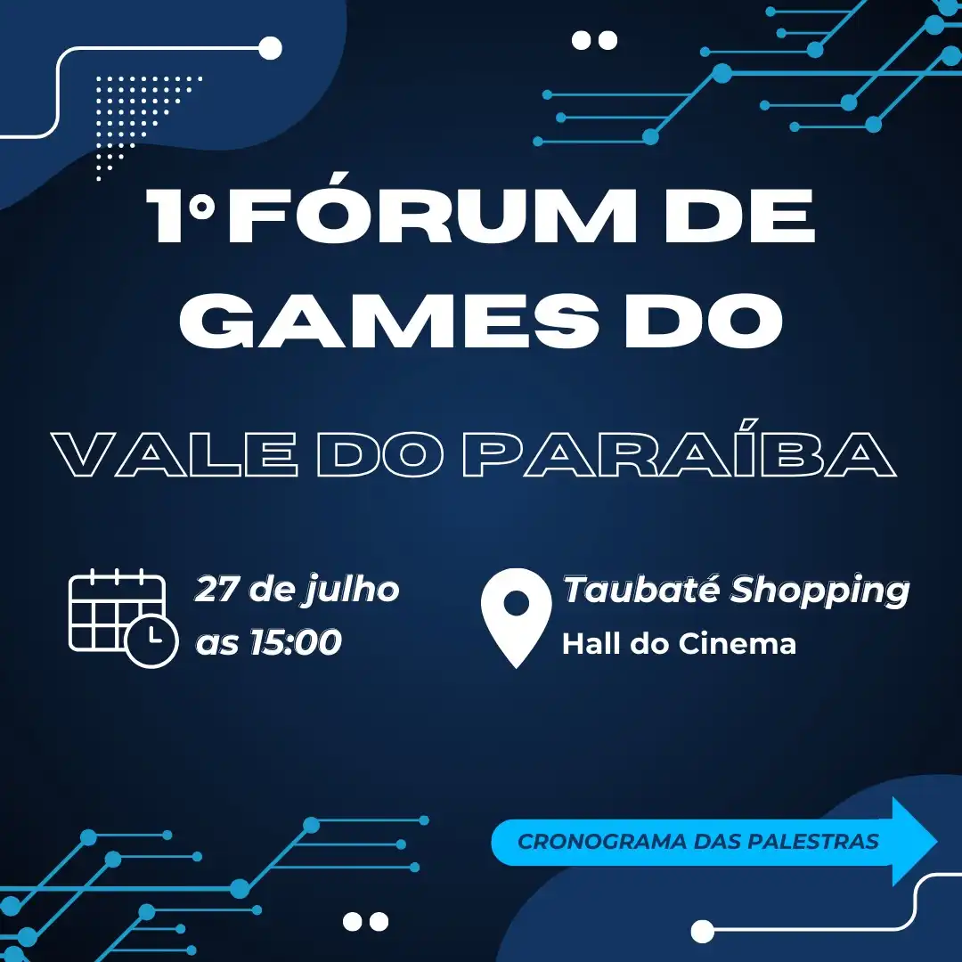I Fórum de Games do Vale: encontro com entusiastas do mercado gamer acontece no Taubaté Shopping neste sábado (27)