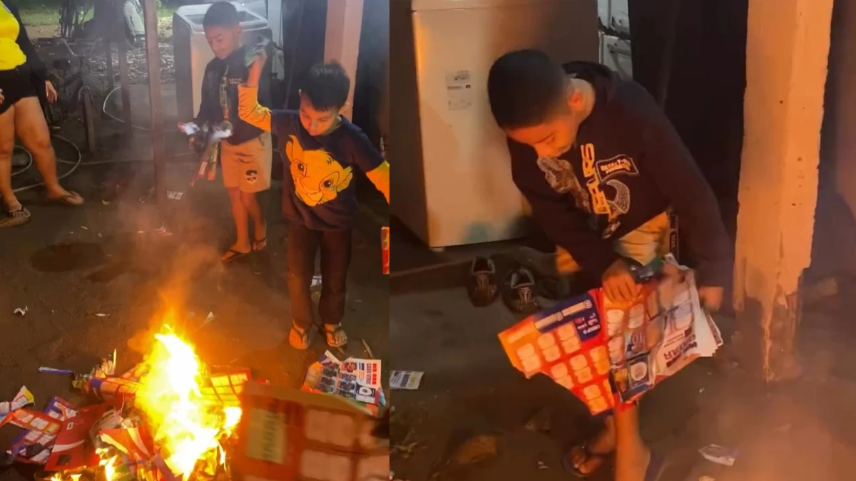 Crianças incendeiam álbum da Copa após eliminação do Brasil