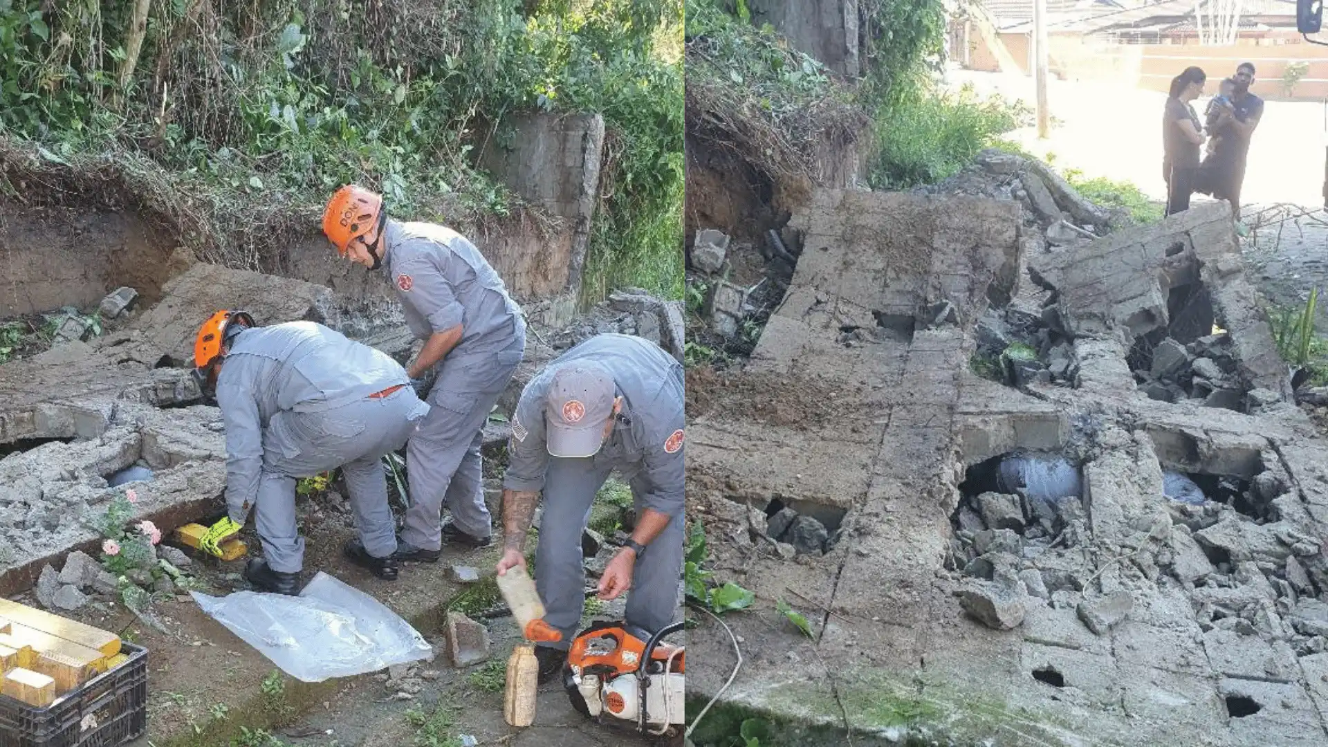 Muro desaba e atinge idoso de 70 anos em bairro de Caraguatatuba