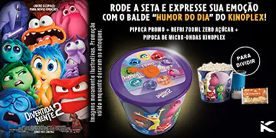 Kinoplex anuncia ação promocional exclusiva para ''Divertida Mente 2''
