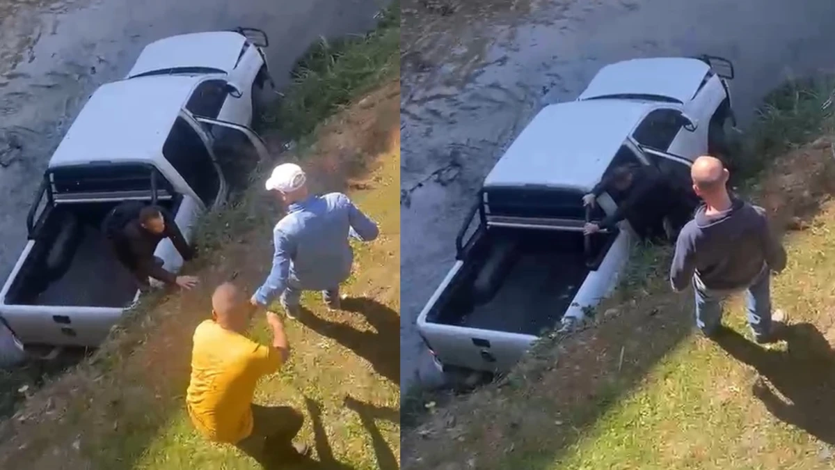 Carro cai no Vidoca após motorista perder o controle na rotatória do Colinas