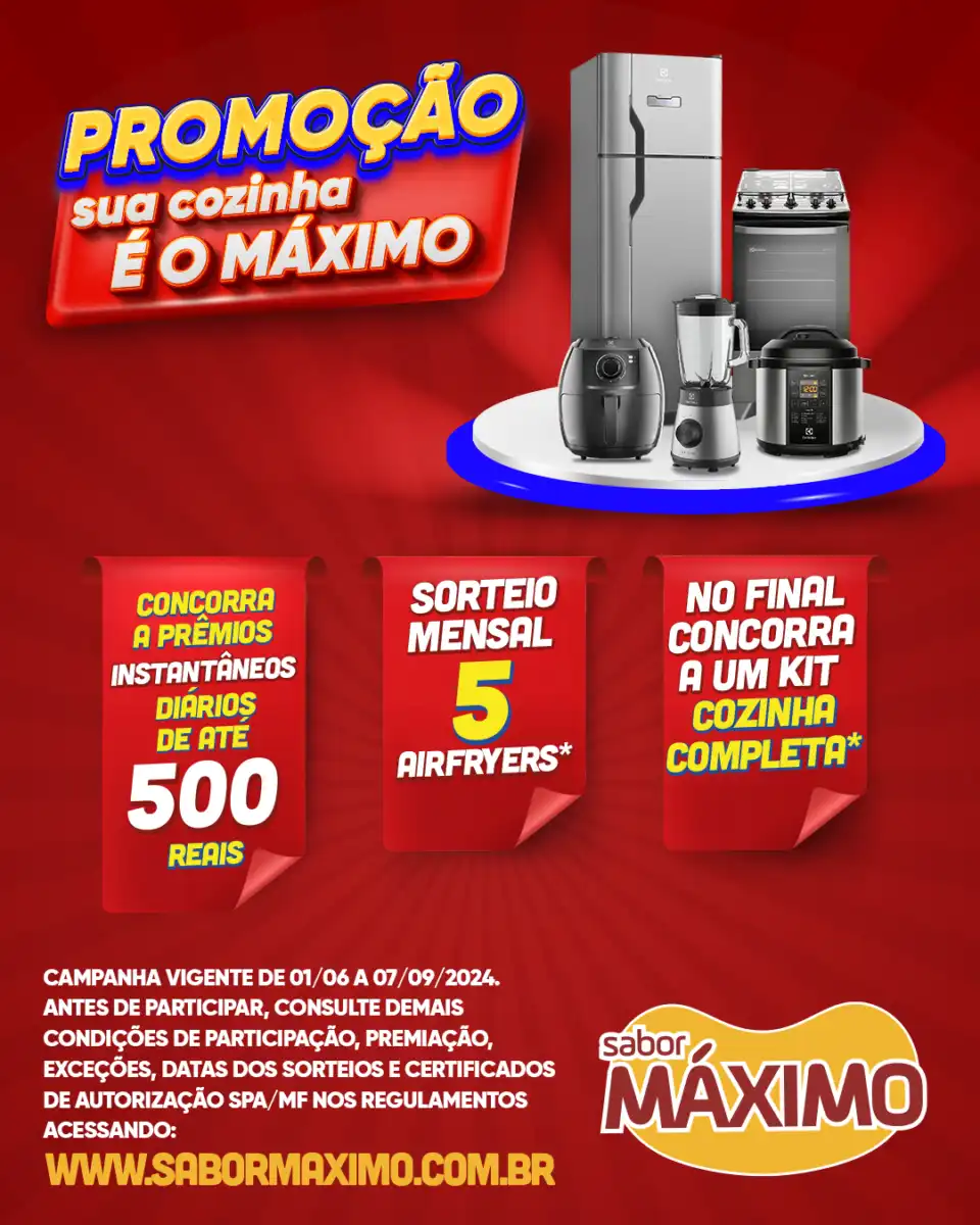 Sabor Máximo sorteia prêmios em São Paulo e Rio de Janeiro
