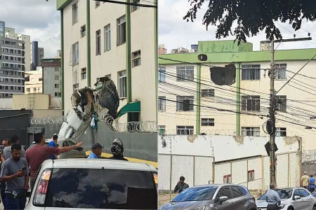 Avião de pequeno porte cai e atinge prédio em Belo Horizonte nesta segunda-feira (04)