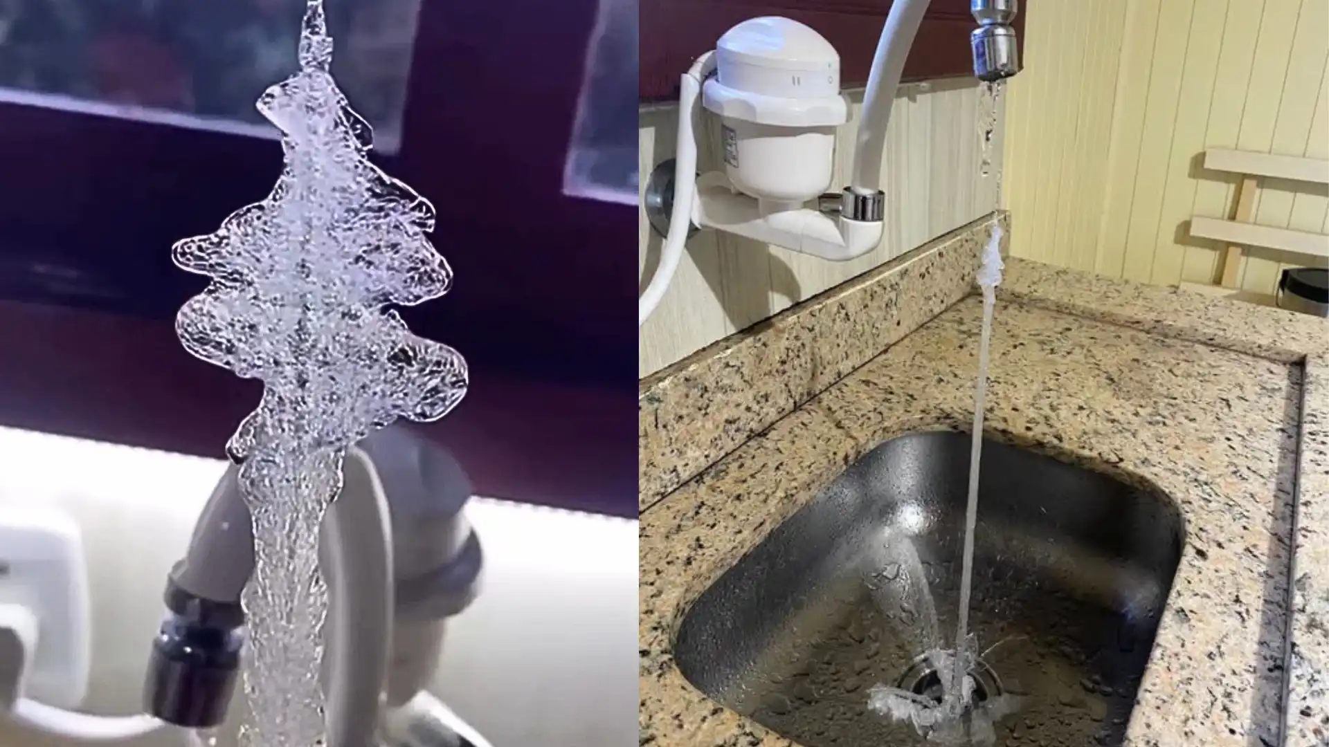 Água de torneira sai congelada com frio de quase -2°C na Serra Gaúcha